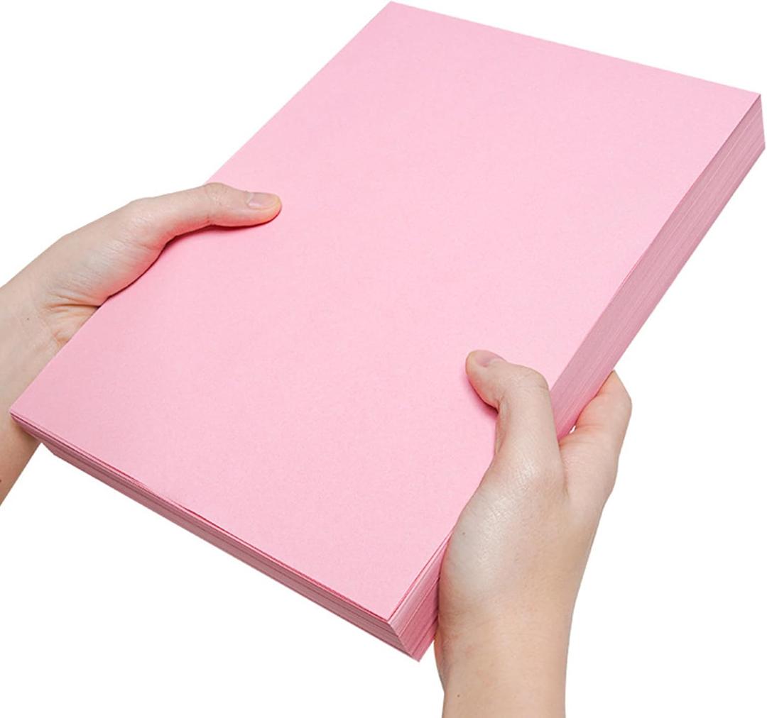 2 x A4 Pink Thick Cardstock Colored Paper Blank for DIY Crafts Cards Making, Invitations, Scrapbook Supplies 8.5 x 11 inches-50 Sheets-215GSM