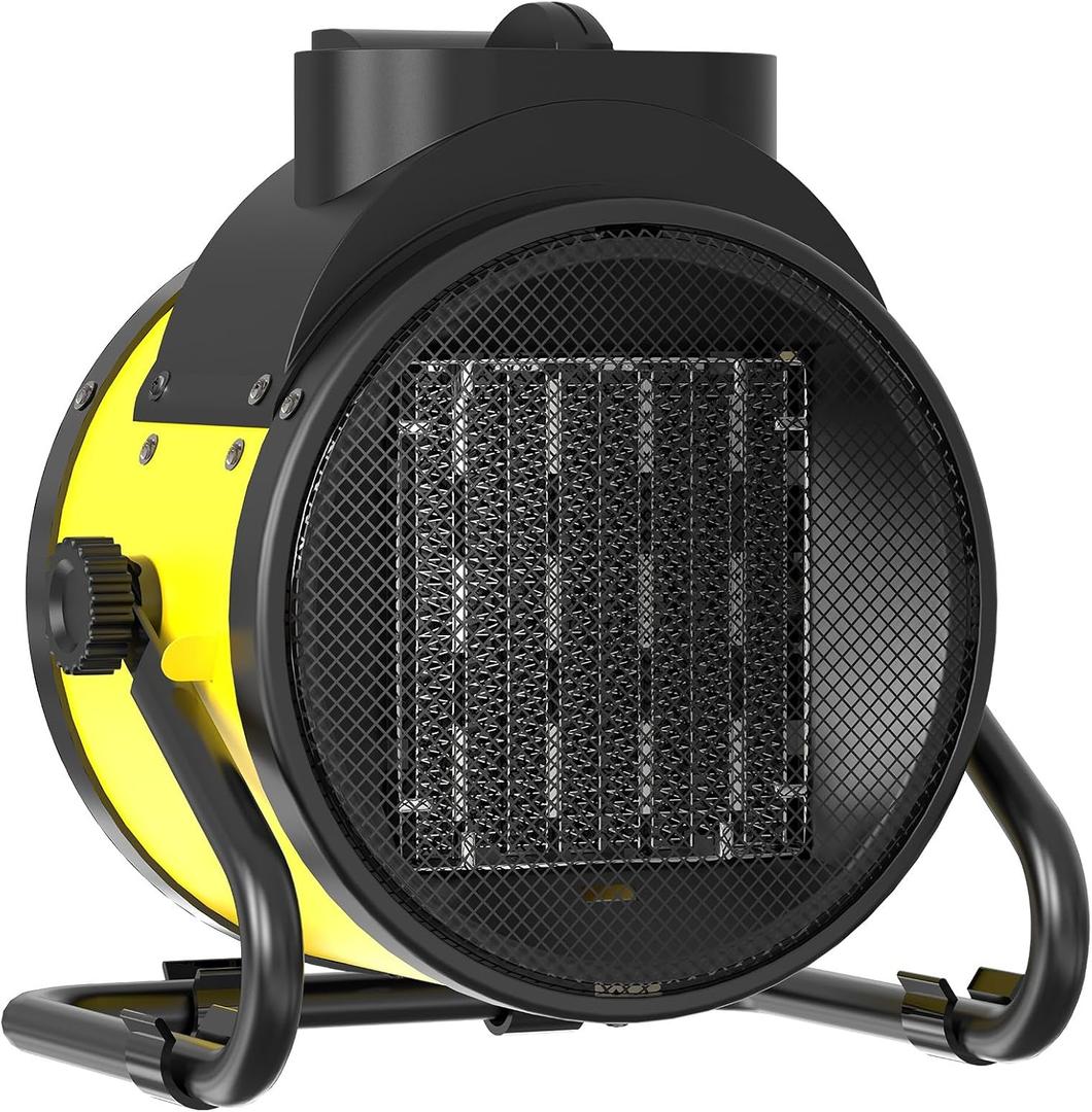 Buyplus Electric Space Heater - Outdoor Heater with Super Long Cord, Overheat Protection, Heaters Heat Up in 2 Seconds, 3 Modes, Small Fan Heater Tent Ceramic Space Heater for Patio, Amber