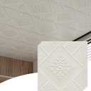 Ceiling Tiles, 32 Pcs Peel and Stick, Foam Glue-up Tiles for Ceiling Decorative, Easy to Install, 13.8 x 13.8 inch, Covered 42 Sq. White Flower