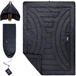 iClimb 3M Thinsulate Insulation Warm Camping Blanket Ultralight Compact, Black (72.8” × 55”, 1 lb)