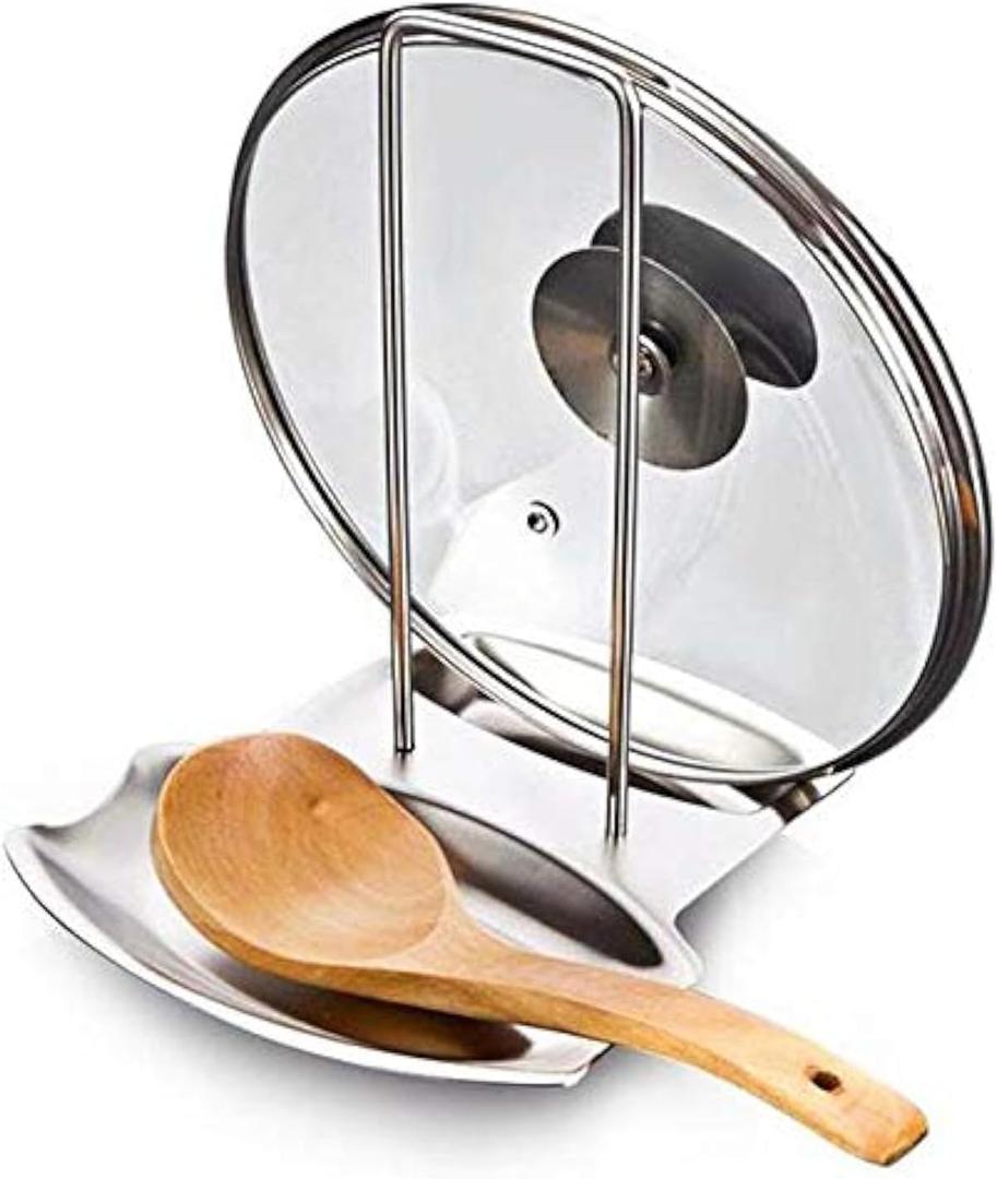 1Pcs Kitchen Accessories Stainless Steel Pot Lid Shelf Kitchen Organizer Pan Cover Lid Rack Stand Sponge Spoon Holder Dish Rack