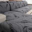 Sofa Cover Washable Sectional Couch Covers Sofa Slipcovers for 35 Cushion Couch Pet Friendly L Shaped Couch Protector Leaf Printed Covers for Dogs Kids