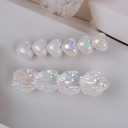 2 x 8PCS Pearl Hair Clips Set,Shiny Shell-Shaped Barrettes-Elegant Bridal Hair Accessories for Women&Girls,Wedding Gift(White)