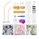 OurWarm Balloon Arch Kit with Balloon Pump Electric, 8.2FT & 5FT Gold Half Balloon Arch Stand with Base, Free Bending Arch Frame Backdrop for Wedding Birthday Party Baby Shower Graduation Decoration