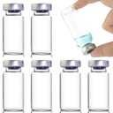 9 Pack 20ml Sealed Sample Vials, Transparent Glass Vials with Self Healing Injection Port
