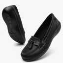 Maichal Loafers for Women Slip On Comfort Leather Tassel Dress Shoes, 10N