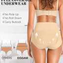 EIGGAM Tummy Control Underwear Soft High Waisted underwear Full Coverage Briefs Breathable Postpartum Cotton Womens Panties (L)