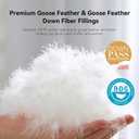 Goose Feather Down Fiber Comforter Queen Size, Ultra Soft Medium Warm Duvet Insert, All Season Luxury Hotel Bedding Comforters with Corner Tabs(White,90x90)