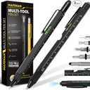 Father's Day Dad Gifts from Daughter Son Wife, 10 in 1 Multitool Pen, Gifts for Men Who Have Everything, Cool Gadgets for Men, Unique Tools for Dad (Black&black)