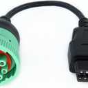 Green Type 2 J1939 Male to 16pin OBD2 Female Cable 16pin to 9pin J1939 Adapter Cable