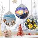 3" Stained Glass Christmas Decoration, Christmas Ornaments, Heirloom Keepsake, Gift Exchange, Gift Idea, Bauble Present - Lighthouse at Dusk