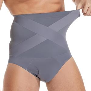 Men`s Shapewear Tummy Control Shorts Compression, Slimming Body Shaper,Men Boxer Briefs Underwear (3X-Large, Grey)