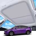 2026 Upgrade Sunshade Roof For Tesla Model Y 2020-2024 [No-Gap/Sag-Free] Heat Insulation Glass Roof Sunshade Sunroof for Tesla Model Y Accessories 2024 2023 2022 2021 2020 Beige