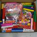 JOICEE 80PCS Cheer Pins Spirit Clips,80 Colored Wooden Clothes Pins 126 Mini Resin Animals Bows Daisy and Stickers Pen 300 Beads Pearls for Backpacks Ribbon Team Classroom Cheer Gifts Bulk (Multicolor)