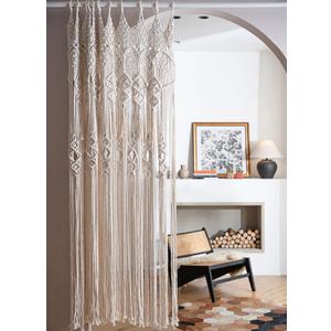 koyoyo Macrame Doorway Curtain Large Wall Hanging Tassels Room Divider for Closet Boho Window for Wedding Backdrops Art Decor Backyard Beige Betsy (50"W x 70"L (Pack of 1)