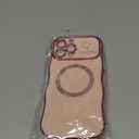 DEFBSC Magnetic Case for iPhone 13 Pro Max Work with Magsafe, Curly Wave Shape Plating Frame Cute Love Heart Cover, Full Camera Lens Protection Soft Durable TPU Shockproof Case, Pink