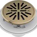 Delta 4 Inch Brushed Gold Tile-In Round Shower Floor Drain with Gasket and Removable Drain Gate, Champagne Bronze DT061411-CZ