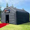 Large Black Inflatable Nightclub 20X16.5X12Ft Disco Cube Gazebo Event House with Logo Area Portable Inflatable Party Tent for Birthday, School Events, Backyard Party, Rental Business