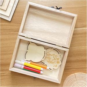 10Pack Small Wood Box for Crafts 6"x4"x2" Unfinished Wooden Box with Lid Keepsake Box for Jewelry Storage DIY Crafts