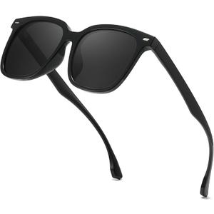 Oversized Polarized Sunglasses for Women Men Classic Trendy Stylish Square Shades UV400 Protection with Case SG521