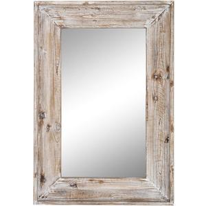 36 X 24 inch Wall Mount Wood Frame Bathroom Vanity Mirror Rustic Horizontal/Vertical Rectangle Mirror for Over Sink, Bedroom, Farmhouse Home Decor (Distressed White)