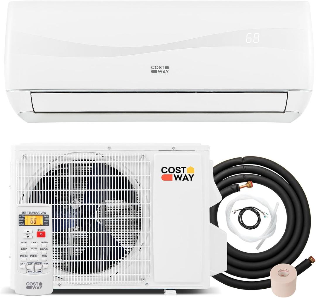 9000BTU Mini Split Air Conditioner& Heater, 19 SEER2 115V Wall-Mounted Ductless AC Unit Cools Rooms up to 450 Sq. Ft, Energy Efficient Inverter AC with Heat Pump (Blast Series)