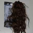 FESHFEN Ponytail Extensions - Drawstring Ponytails Hair Extension Long Curly Wavy Hair Piece Synthetic Brown Pony Tail Hairpieces for Women, Medium Brown 18 inch