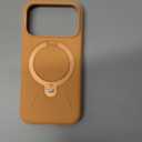 TORRAS Q3 Silicone 360 Spin for iPhone 17 Pro Case with Stand, Fit for MagSafe, Magnetic Ring Stand with Camera Control, Liquid Silicone Rubber Soft Phone Case for iPhone 17 Pro 6.3'', Pastel Orange