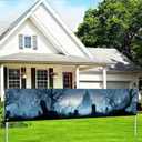 2 x Halloween Banner Haunted Graveyard Backdrop Banner 118x20 Inches Spooky Tombstones Dark Forest with Creepy Castle for Halloween Party Haunted House Outdoor Yard Wall Decor