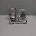 LED Music Snow Globe with Hourglass Vintage Castle Paris Eiffel Tower Home Decoration for Living Room Bedroom Book Shelf TV Cabinet Desk Table Top Decor Centerpieces Ornaments (A - Brass)