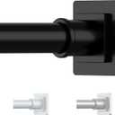 Tension Shower Curtain Rod 31-55 Inches Non-Slip Shower Rod Tension Mounted No Drill Black Shower Curtain Rods Spring Tension Rod Adjustable Tension Curtain Rod for Windows Bathroom