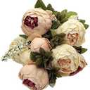 HXSCOO Vintage Artificial Peony Silk Flowers Bouquets Floral Home Party Wedding Decoration (Color : Light Pink)