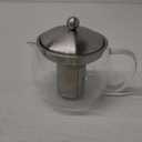 Teapot with Infuser for Loose Tea - 40oz, 3-4 Cup, Clear Glass Kettle Pot with Strainer & Warmer - For Whole Leaf, Iced Maker & Brewer