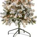 National Tree Company 6 ft Pre-Lit Flocked Acacia Slim Artificial Christmas Tree, 250 Clear Lights, 512 Tips, Includes Stand, Green
