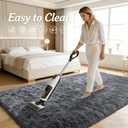 OLANLY 4x8 Area Rugs for Living Room Bedroom, Machine Washable Soft Fluffy Shaggy Bedside Rug, Indoor Floor Carpet for Kids Girls and Boys, Dorms, Nursery Rooms, Home Decor Aesthetic, Grey