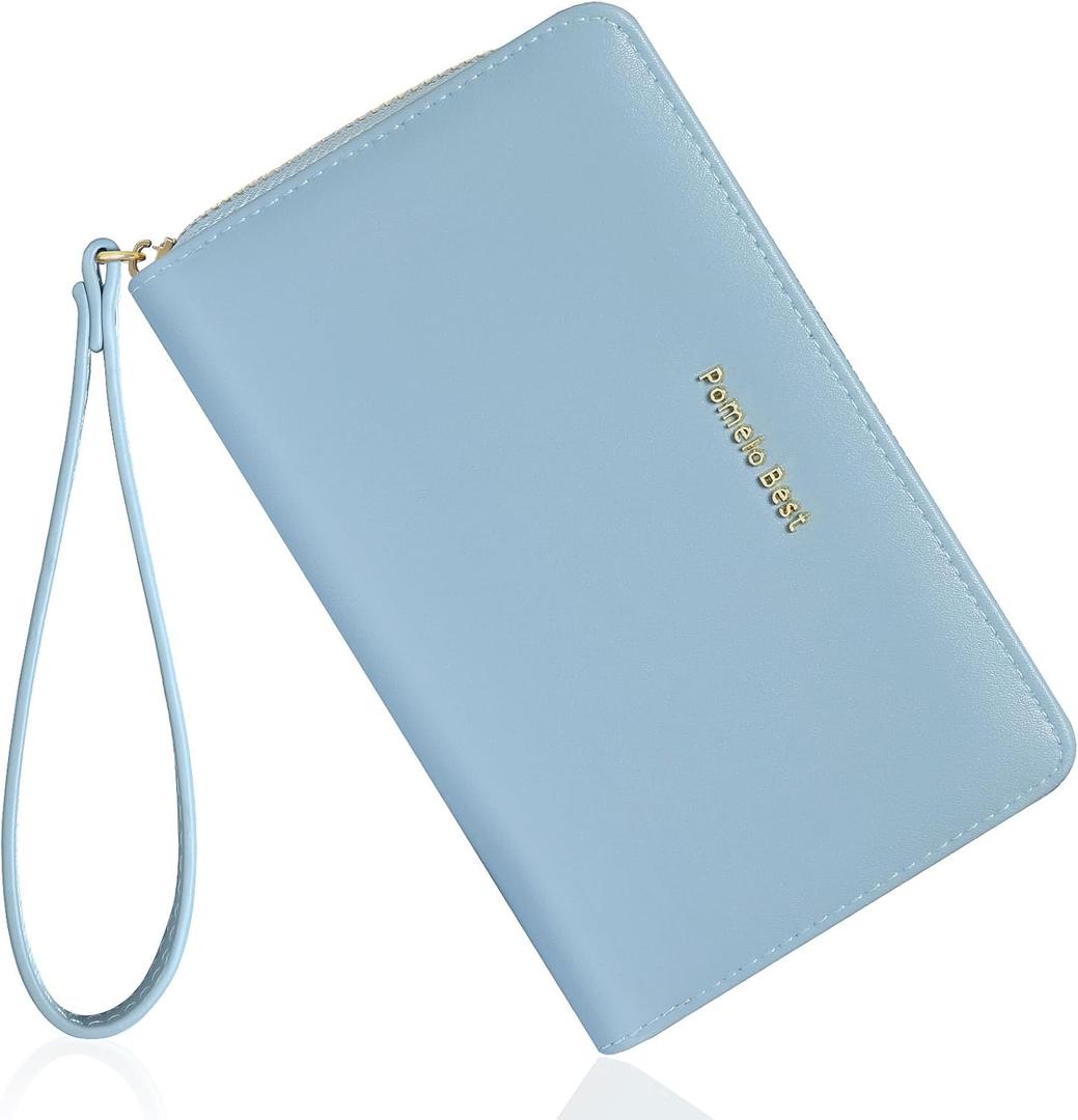 Pomelo Best Womens Wallet Leather RFID Blocking Credit Card Holder with Coin Pocket Zip Around Wristlet Medium Purse for Ladies 2025
