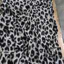 OYOANGLE Women's Leopard Print Strap Bib Overalls Sleeveless Straight Leg Long Jumpsuits with Pocket (Large, Grey)