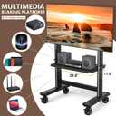 Mobile TV Cart Rolling TV Stand with Wheels for 55-120 Inch LCD LED Flat Curved Screens up to 250 lbs, Max VESA800x600 mm Heavy Duty Portable Floor TV Stand Large Base Trolley Height Adjustable, Size: 55-120 INCH + 1 shelf