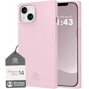 Cocomii - Rectangle Case Compatible with iPhone 14 Plus/15 Plus - Soft Touch Silicone, Microfiber Lining, Women Girls Men, Protective Phone Case for iPhone 14 Plus/15 Plus 6.7 inch, Chalk Pink