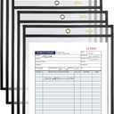 Better Office Products Shop Ticket Holders, 9 x 12 Inches, Both Sides Clear, Stitched Black Edge Trim, 25 Pack