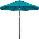 Blissun 9' Outdoor Patio Umbrella, Outdoor Table Umbrella, Yard Umbrella, Market Umbrella with 8 Sturdy Ribs, Push Button Tilt and Crank