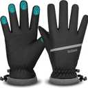 Winter Gloves Men Women,Waterproof Windproof Touchscreen Thermal for Cold Weather Outdoor Running Cycling Hiking (Small, Black)