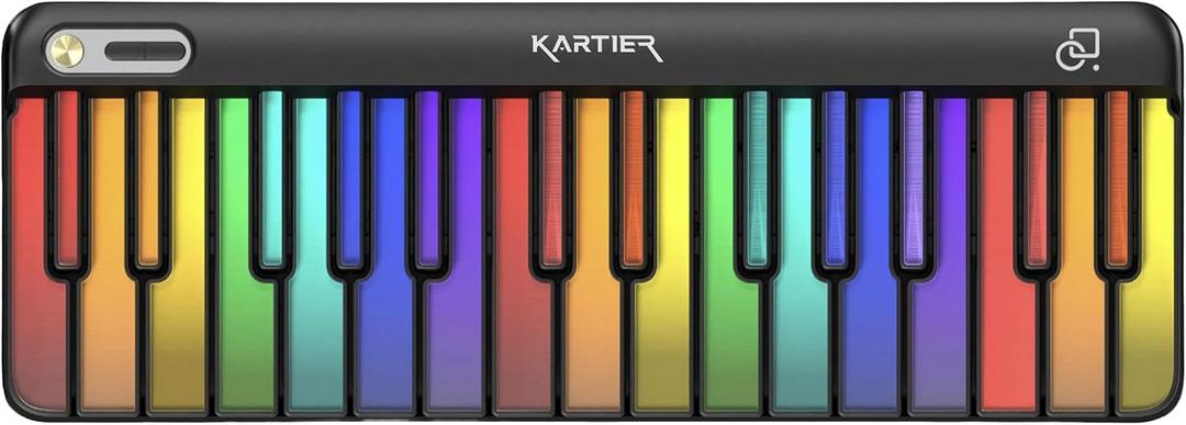 Kartier Piano MIDI Keyboard, Includes 1,000+ Famous Sounds/Presets, LED Light-Up Keys, Bluetooth & Wired Connection, IOS/Android & Desktop App Included