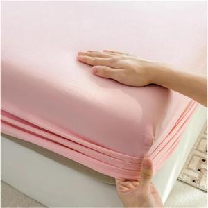Cotton Fitted Bed Sheet with Band Bedsheet Bedspread for Mattress Protector Cover(Pink,150X200CM)