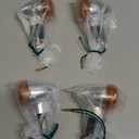 12V Motorcycle Turn Signal Lights Front Rear Blinker Indicator Light Amber Chrome Bullet(4 PCS)