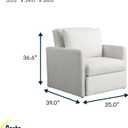 Serta Bondi 36" Convertible Sleeper Chair, Cot-Size, Modern Farmhouse, Dream Coil Comfort, Fingerguard Pinch Point Protection, Soft Woven Polyester Fabric, Cream, 39 inches x 35 inches x 36.6 inches