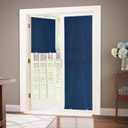 LazBlinds 100% Blackout Door Curtain, No Tools No Drill Cordless Blinds for Windows, Thermal Insulated UV Protection Privacy Curtains for French Door Front Door(26''W x 68''H, Navy Blue, 1 Panel)