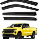 Silverado Rain Guards - Window Visors for 2019-2025 2026 Chevrolet Chevy Silverado/GMC Sierra 1500 Crew Cab, Out-Channel Side Window Rain Guards for Silverado Accessories, 4PCS, Black