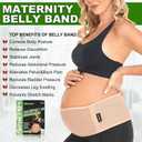 Maternity Belly Band for Pregnant Women | Pregnancy Belly Support Band for Abdomen, Pelvic, Waist, & Back Pain | Adjustable Maternity Belt | For All Stages of Pregnancy & Postpartum (Beige), One Size