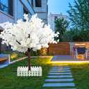 Artificial Cherry Blossom Tree - Handmade White Fake Cherry Blossom Tree Centerpieces for Wedding Party Christmas Garden Indoor & Outdoor (5 FT)